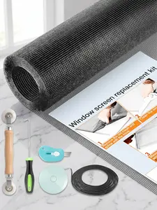 The Window Screen Repair Kit, 39" x 78" Screen Door Mesh Replacement Kit, Durable Fiberglass Roll with Tools for Windows Doors Patio and Porch Replacement