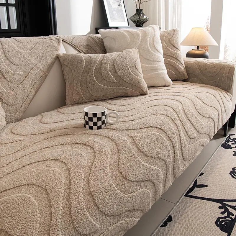 Artificial Fur Sofa Cushion, 1 Count Non-Slip Cushion, Soft Thick Plush Material, Winter Warmth, Pet Friendly, Perfect Living Room & Bedroom Decor, Quilted Sofa Cover, Soft Sofa Protector, Couch Protectors, Sofa Couch Covers
