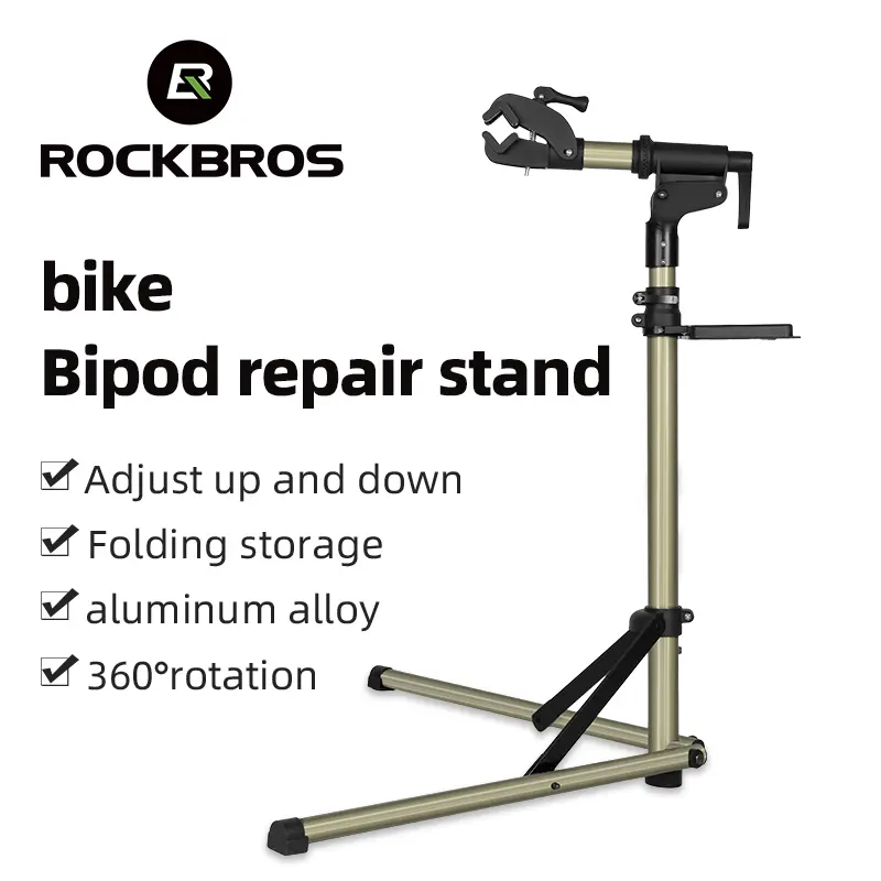 ROCKBROS Bicycle Stand for Home Repair & Mechanic Maintenance, Adjustable Steel Coated Workstand with 360° Clamp, Folding Base, 65 lbs Capacity