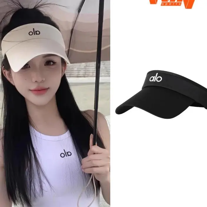 Alo Yoga Women's Athletic Sun Visor Hat - Adjustable Open Top Cap for Tennis, Golf & Running, Black White Pink Sun Visor Hat for Women