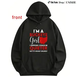 Soft Women's Ohio State Hoodie – Buckeye Graphic, Holiday Themed, Machine Washable Long Sleeve