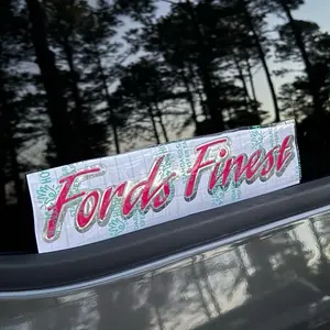 Fords Finest Decal - Vibrant Lettering with Festive Accents for Car Windows and More