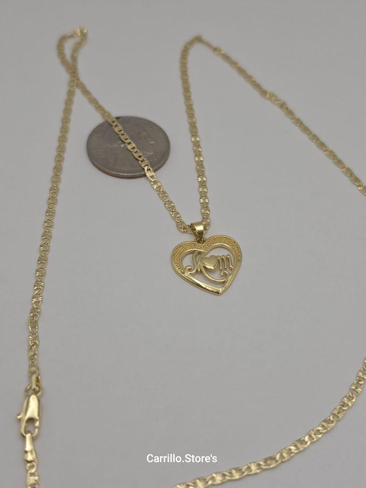 MOM beautiful heart chain regular style 24"inches gold-plated the perfect gift for all occasions