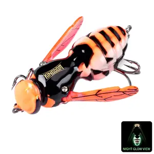 Topwater Wasp Lure with Limited Glow Colors, Ultra-Realistic Buzzing Crawler for Bass Trout & Panfish, Explosive Bites and Violent Surface Strikes