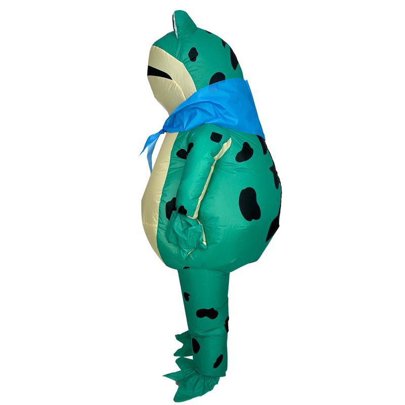 Hot Frog Polyester Inflatable Costume, Frog Full Body Deluxe Funny Air Blow Up, Fits 155-190cm/61-74.8inch, with Fan & Box, Suitable for Men Women Halloween