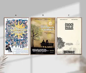 Set of 3 Poster, 500 Days of Summer film Classic Movie Home Décor