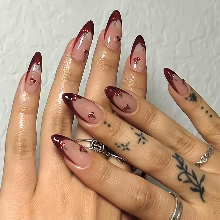 Wine Red French Tip