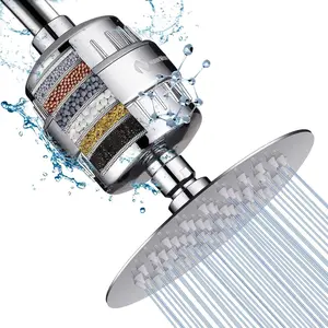 Shower  and 15 Stage Shower Filter Combo, High  Filtered Shower for Hard Water, Improves the Condition of Your , Hair (6 Inch, Chrome)