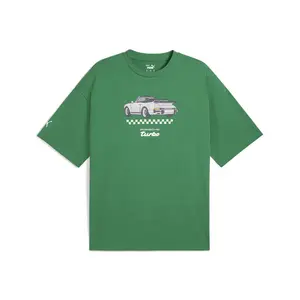 PUMA Mens Porsche Legacy Graphic Crew Neck Short Sleeve Casual Tops Casual - Green
