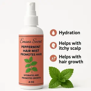 Eman's Secret Aloe and Peppermint Hair Mist for Hydration 4 Oz with Natural Ingredients Smooth Moisture