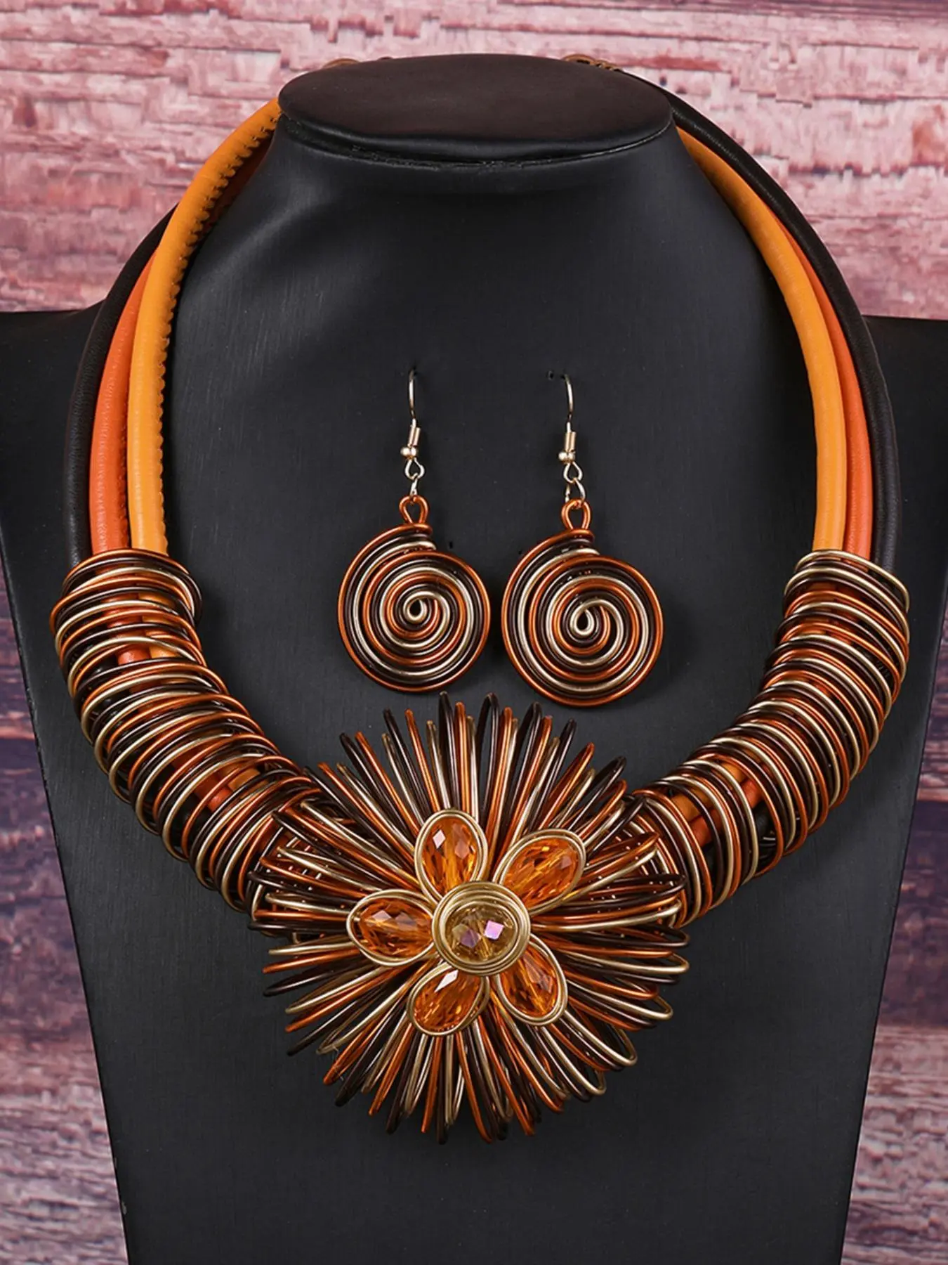 Handmade Flower Design Necklace & Earrings, Elegant Jewelry Set, Fashionable Jewelry Set, Fashion Jewelry for Party, Daily Clothing Decor, Trendy All-match & Exquisite Jewelry for Birthday Gift, Jewellery