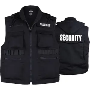 Mens Womens Unisex SECURITY Vest Uniform with SECURITY Embroidery Black