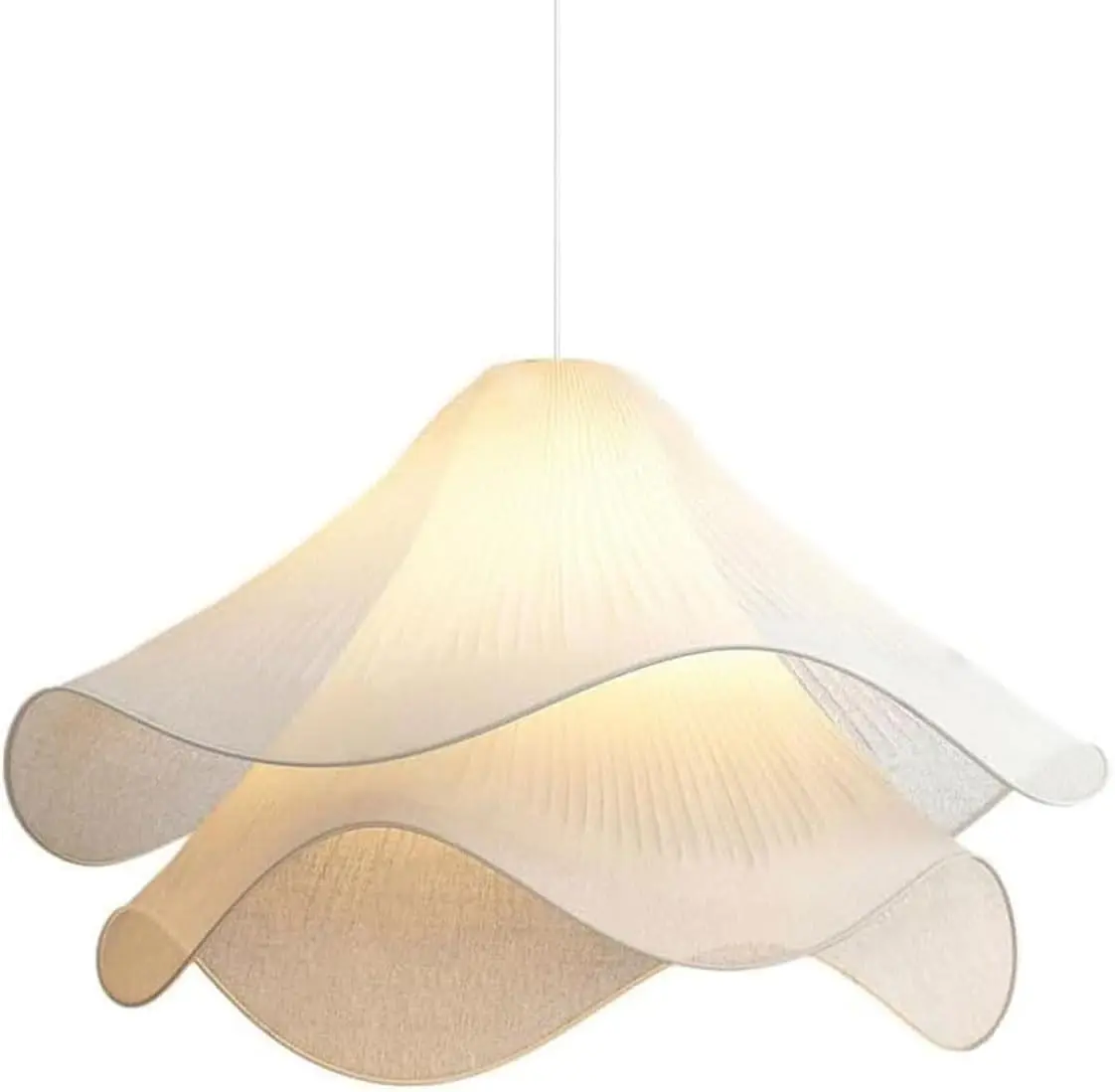 Modern Simple Hanging Lamp Cream Petal Fabric Chandelier Decoration Warm tic E26 Pendant Light For Indoor Living Dining Room Bedroom Home Pendant Lamp Kitchen Island Restaurant Cafe Light
