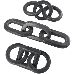 Set of 3 Chain Marble Handmade 3 Link Decorative Sculpture with Various Shapes