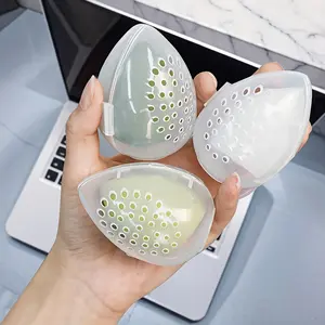 30/20/10 Piece Makeup Sponge Set, Round Makeup Sponge Holder, Transparent Breathable Portable Cosmetic Tool, Reusable Makeup Sponge Storage Box, Cosmetics Makeup Tool, Beauty Sponge