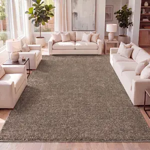 JONATHAN Y Haze Solid Low-Pile Indoor Brown Area Rug; for Living Room, Kitchen, Bedroom, Dining Room, Office