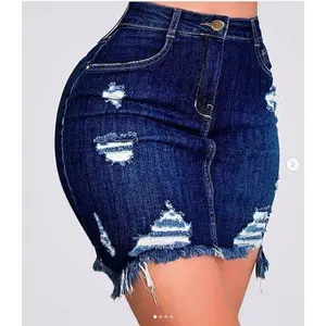 Denim skirt 2025 summer sexy hip skirt denim skirt