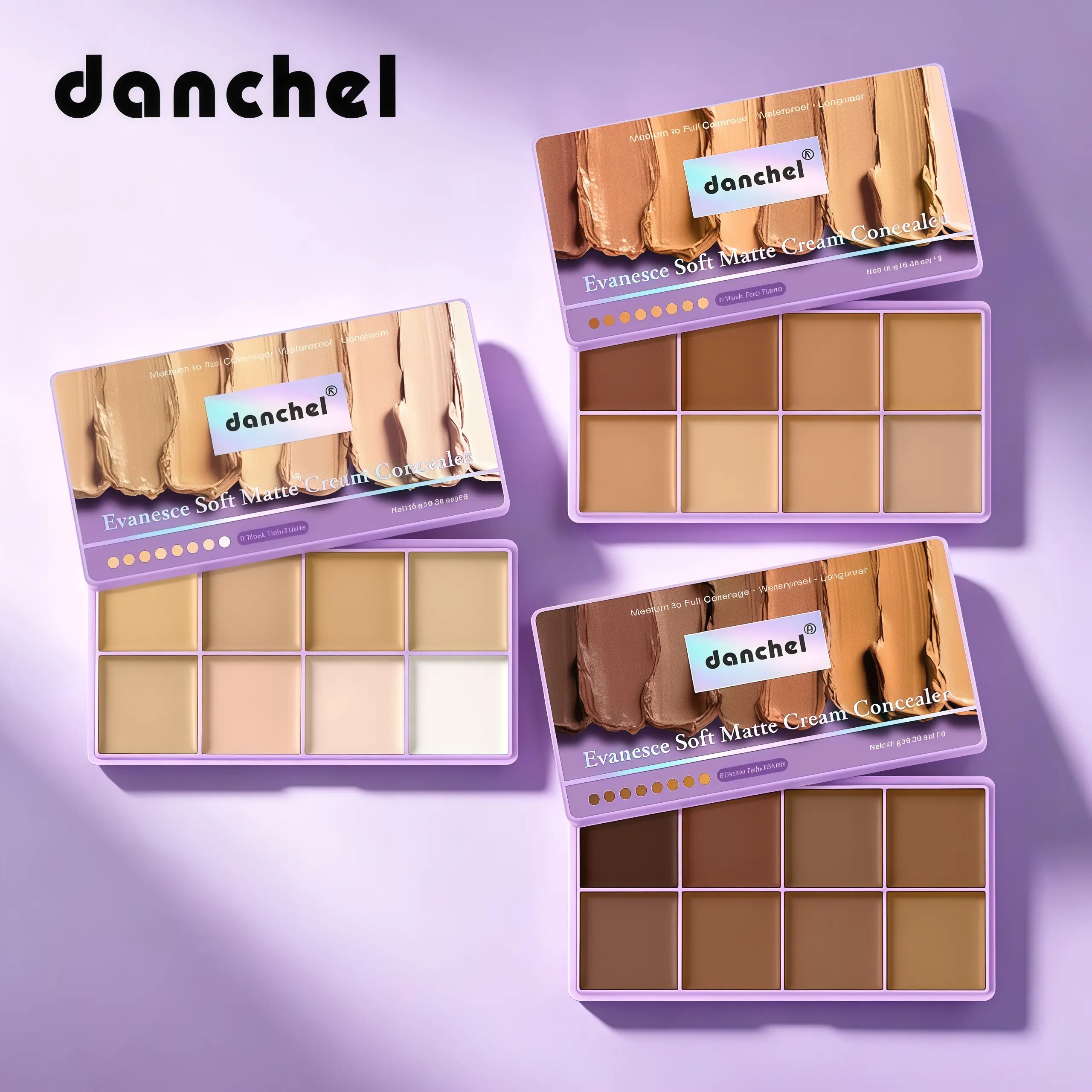8-Color Matte Cream Concealer & Corrector Palette - Long-Lasting, Waterproof, Full-Coverage Multi-Shade Concealer & Foundation for Color Correction, Contouring, Highlighting, Daily Makeup & Dark Tattoo Coverage