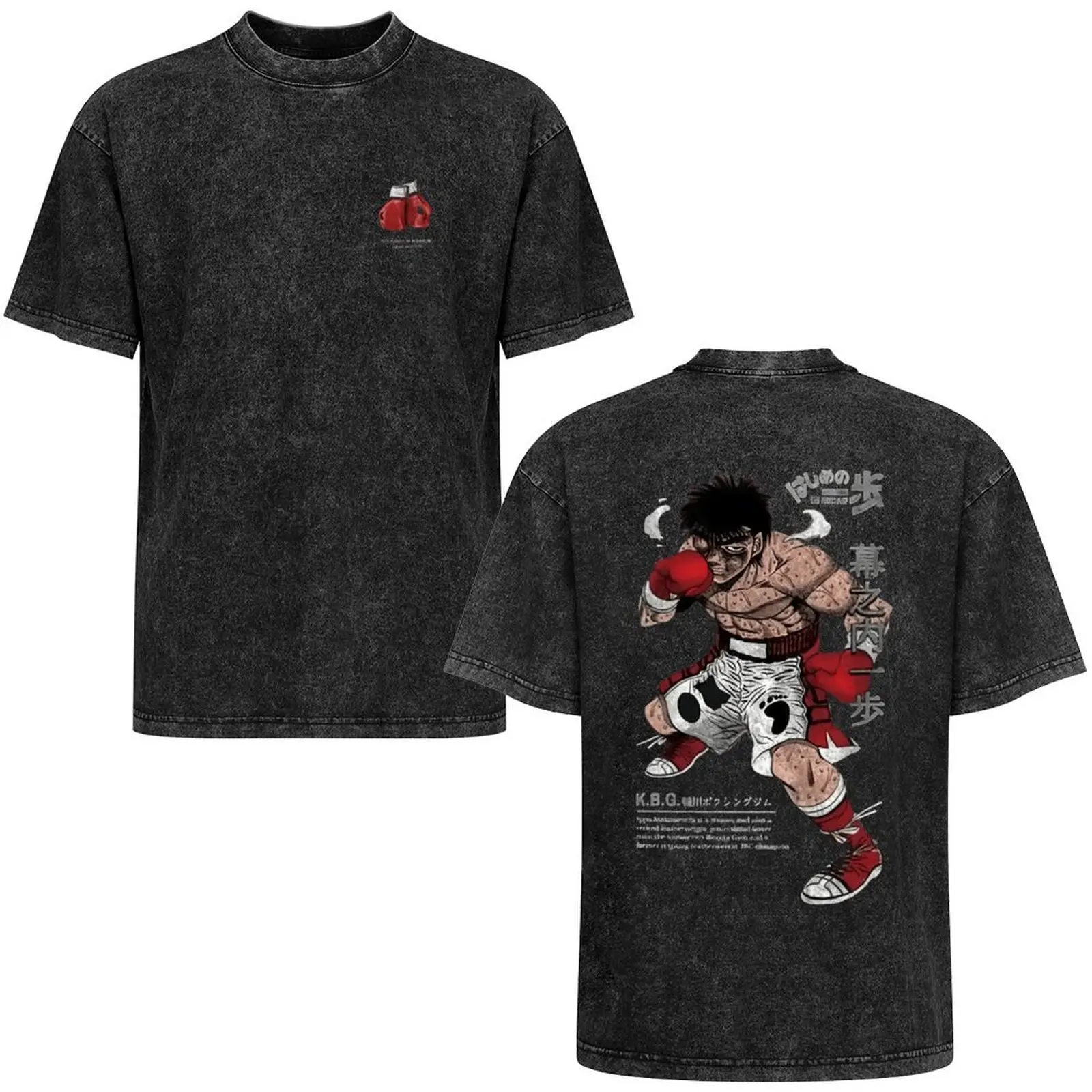 Hajime No Ippo Dempsey Roll Origin Ippo Makunouchi K.B.G. Unisex Dacron T-Shirt, Black Party Clothing, Fan Gift for Birthday, Men’s Merchandise