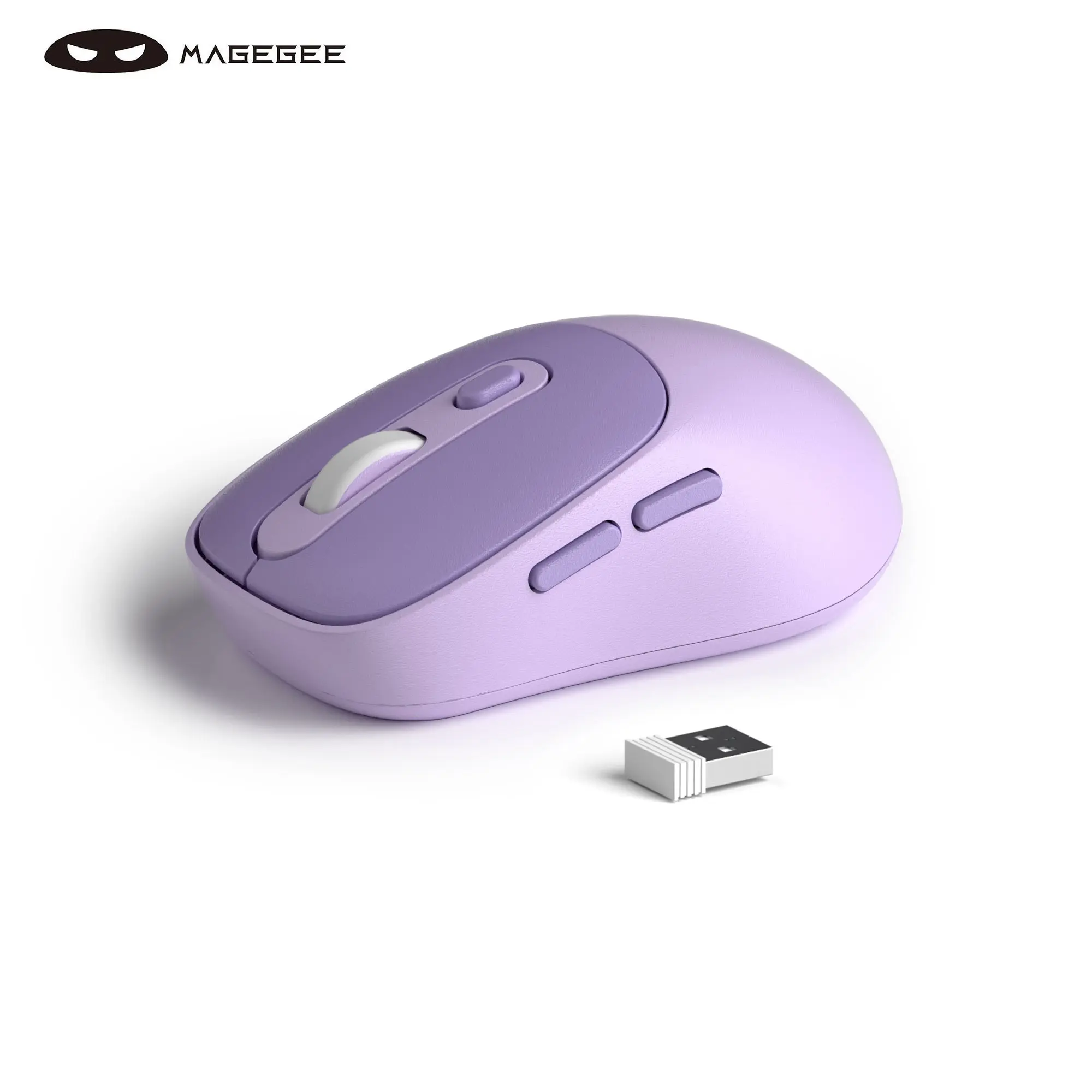 MageGee V100 Ultra-Light Wireless Office Portable Mouse - 2.4G USB with Adjustable Sensitivity, Premium Rubber Scroll Wheel & Optical Sensor, Auto Sleep Mode, No Battery Included, Lightweight, Ergonomic Computer Mouse Wireless