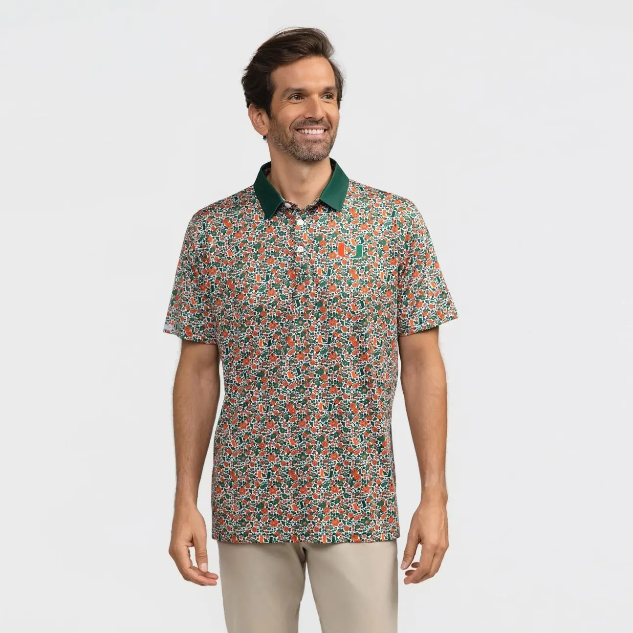 Miami Hurricanes Smith & Quinn Poppies Teddy Polo - Green