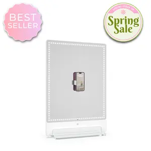 RIKI TALL | Luxurious LED Tabletop Vanity Mirror with Bluetooth Remote Control no Heat Generation, With Charging port