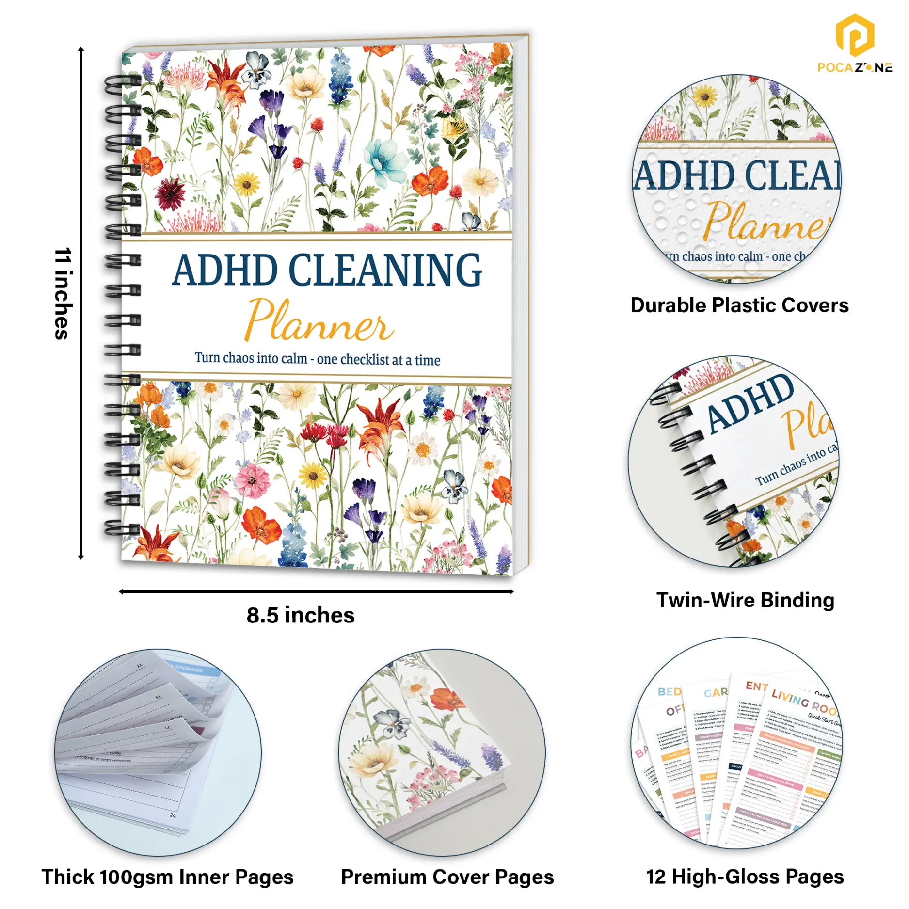 2026 ADHD Cleaning Planner – Cleaning Schedule & Checklist Organizer for Adults & Teens | Daily Weekly Monthly Household Cleaning Checklist