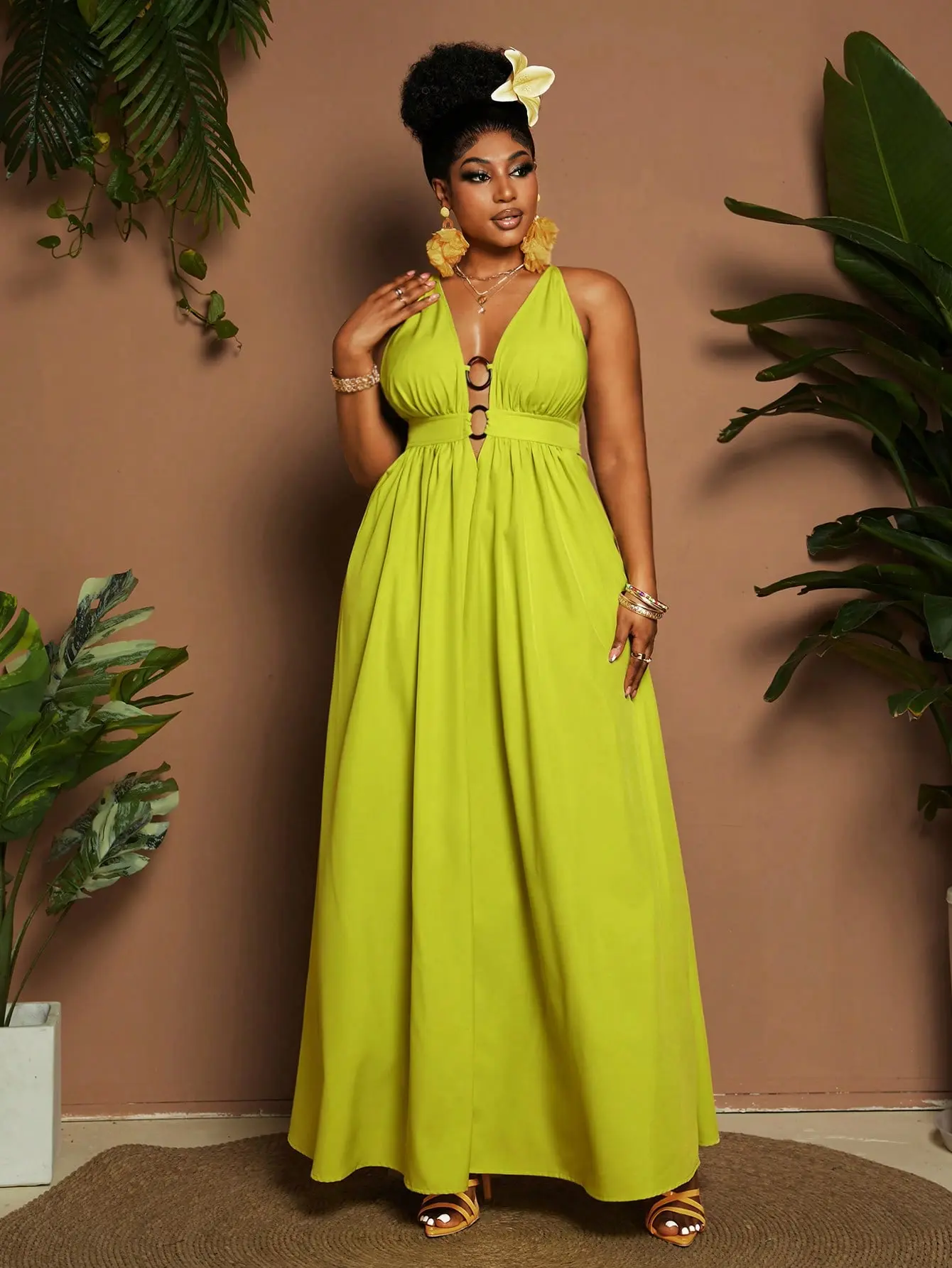Allurite Plus Size Lime Green Halter Maxi Dress | Keyhole Detail for Breezy Summer Vacations & Beach Parties V Plain Bodycon Minimalist Breathable dresses women elegantoutfits - TikTok Shop Allurite Plus Size Lime Green Halter Maxi Dress | Keyhole Detail for Breezy Summer Vacations & Beach Parties V Plain Bodycon Minimalist Breathable dresses women elegantoutfits - TikTok Shop