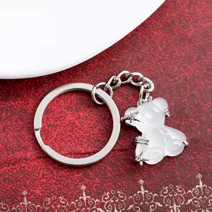 New creative cartoon white bear keychain student backpack pendant product gift