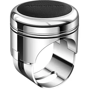 steering wheel knob spinner rotary  knob handle rotary ball metal power ball bearing knob  forklift tractor lawn mower golf cart compatible with any steering wheel (black cowhide)