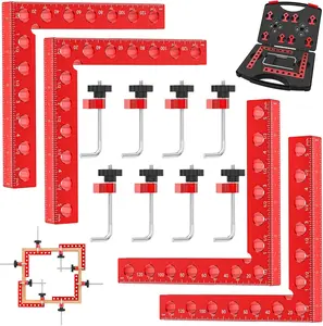 Corner Clamps for Woodworking, 90 Degree Corner Clamp, 4 Pack 5.5" x 5.5" Aluminum Alloy Woodworking Tools, with Storage Case, Clamping Positioning Squares for Cabinet, Frame, Drawer, Box