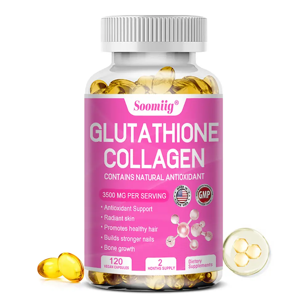 Soomiig Glutathione Collagen Health Supplement - Supports Smooth Hair and Healthy Skin -120 Capsules Soomiig Glutathione Collagen Health Supplement - Supports Smooth Hair and Healthy Skin -120 Capsules