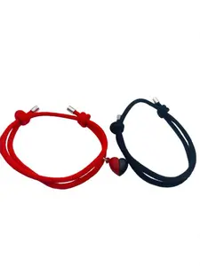 Matching Couple and Friendship Bracelet Set - Unisex HeartDesign, Casual Style, Romantic & supportive Gift for Girl&boy friends, Heart Charm Bracelet