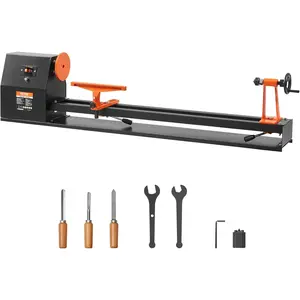 VEVOR Benchtop Wood Lathe, 14 in x 40 in, 0.5 HP 370W Power Wood Turning Lathe Machine, 4 Speed Adjustable 885/1245/1715/2425 RPM with Chisels Faceplate Plastic Handle Hex Wrench, for Woodworking