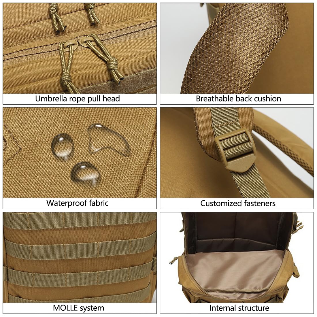 Military Tactical Backpack for Hiking, Trekking, Camping & Travel – MOLLE Army Assault Rucksack 35L , 3-Day Bug Out Pack with Large Capacity, Durable Water-Resistant Fabric, Multiple Compartments & Comfortable Padded Straps