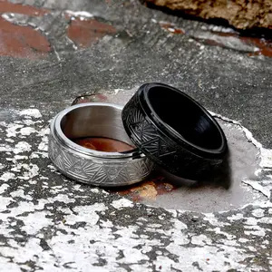 GTHIC Simple Masonic Eye Of Providence Stainless Steel Spinner Ring Band Ring for Men Women Daily Wear