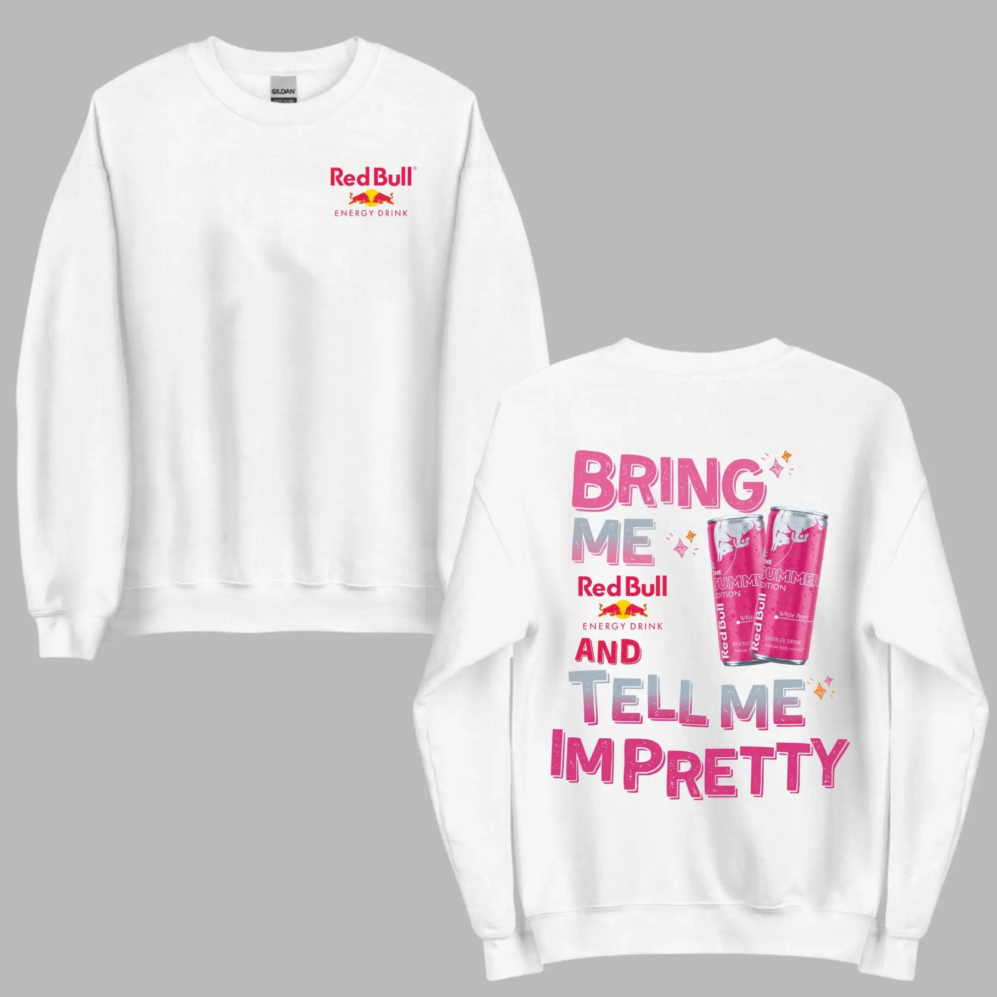 Women's "Bring Me Pink and Tell Me I'm Pretty" Graphic Sweatshirt - Funny Energy Quote Crewneck Pullover, Classic Unisex Apparel, Casual Winter Long-Sleeve Tee, Cute Sarcastic Prints, Soft Fabric, Christmas Gift