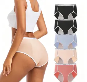 QOU Period Underwear for Women - Mid Waisted, Seamless, Stretchy Cotton Panties with Waterproof Layer for Heavy Flow Protection & Comfort Womenswear Wrap