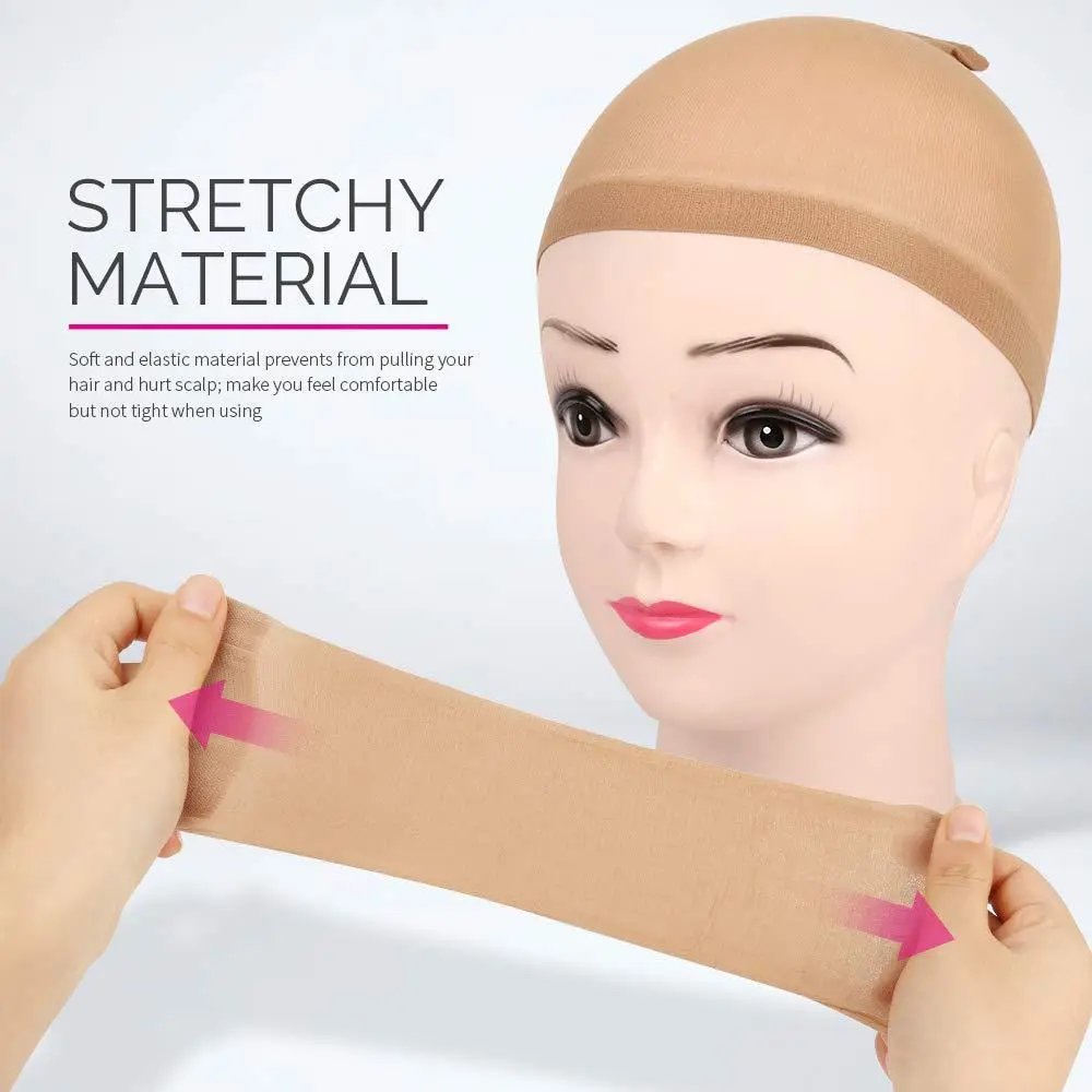 Women's 2-Pcs Nylon Sheer Wig Caps - 7g Lightweight High Elasticity Skin Tone Hair Accessory, 1 Pack for Everyday Lace Front Wigs & Cosplay Adventures