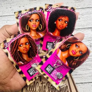 Sassy Melanin Lady Disgusted Expression Badge Reel Funny Retractable ID Holder For Nurse Healthcare Worker Medical Professional Work Mood Accessory