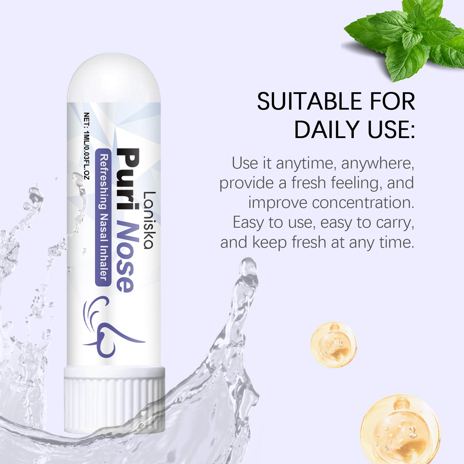 Laniska Nasal Inhaler - Refreshing Menthol Energy Boost Stick  Oral, Cleansing, Herbal