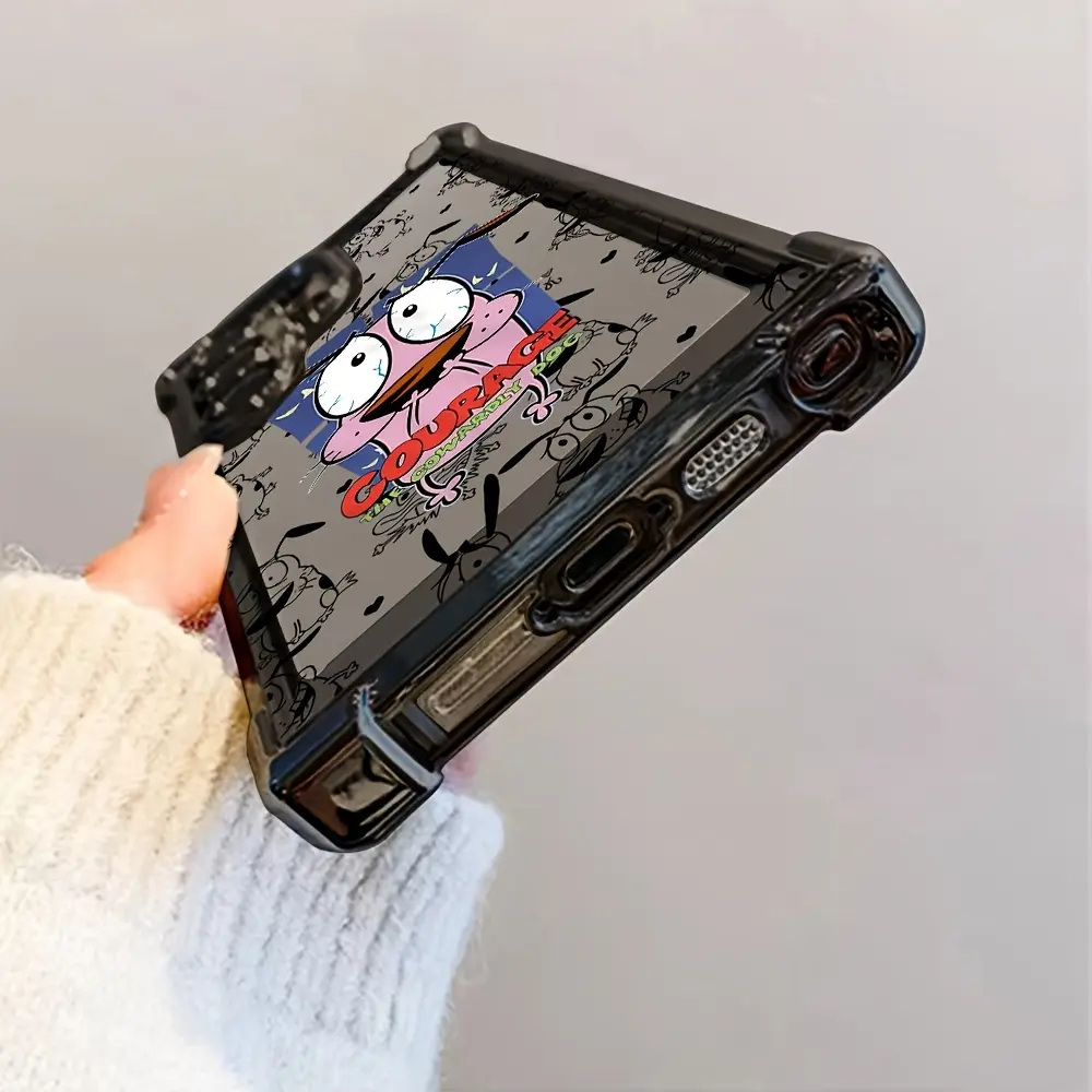 Fashionable Cartoon Courage The Cowardly Dog Phone Case Compatible with for samsung for galaxy S25 S24 S23 S22 S21 FE Ultra Plus 4G 5G, Shockproof Transparent Soft Back Cover.