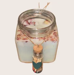 BNMACo. Citrus Lavandula Aromatics Candle- With Heart Charm Wooden Matches Jar