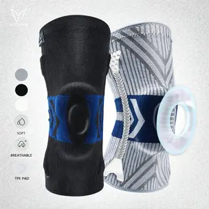 Knee Brace with Silicone Pad, Compression Non-Slip Knee Support, Breathable Patella Stabilizer for Running, Basketball, Gym