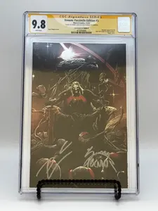 [SIGNED DONNY CATES - RYAN STEGMAN][FOIL] Venom #3 Eddie Brock Facsimile Comic, Unknown Comics Exclusive Stegman Virgin Copy, CGC 9.8 Yellow Label Signature Art Collector Item [IN STOCK]