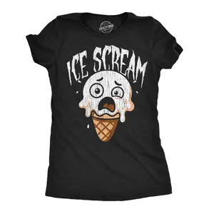 Womens Funny T Shirts Ice Scream Sarcastic Horror Graphic Novelty Tee For Ladies Funny Womens T Shirts Cute Vintage Fashion Casual Ladies T-Shirt Gift Halloween Tops for Women Funny Food Top Women's Novelty Black -