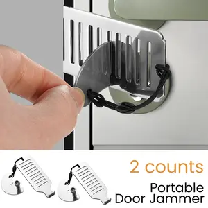 2 Counts of Improved Portable Door Lock, Travel Security Device for Hotels, Apartments | Portable Door Jammer for Travel