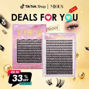 Mious [New D-001 Box] Flora Lash Clusters, 8-18mm Mixed Length DIY Eyelash Extension Wispy Cluster Eyelashes Fluffy Anime Eyelash Clusters Reusable Natural Individual Lash Extension D Curve 154 Pieces - Cosmetic, Makeup