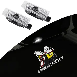 2Pcs Super Bee LED Door Welcome Lights, Ghost Shadow Puddle Projector Courtesy Lights, Compatible with Dodge Charger, Challenger, Magnum, Scat Pack, Car Exterior Projection Accessories