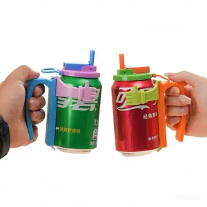 Reusable Soda Can Lid with Straw, Silicone Straw Soda Can Cover, BPA Free, Fits Sodas Drinks Juices Seltzers, Anti-Spill Cup Lid Holder